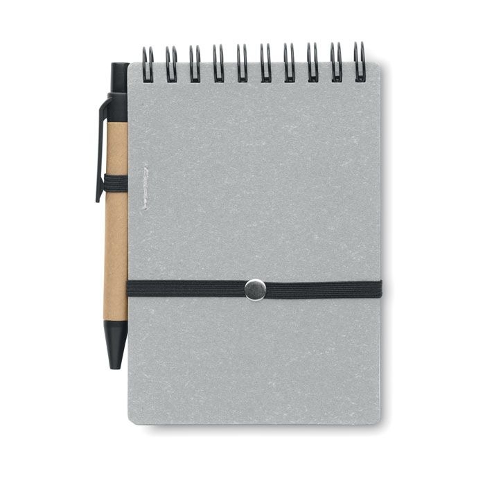 MO2481-07Notie Recyceltes Notizbuch-Set_ grau