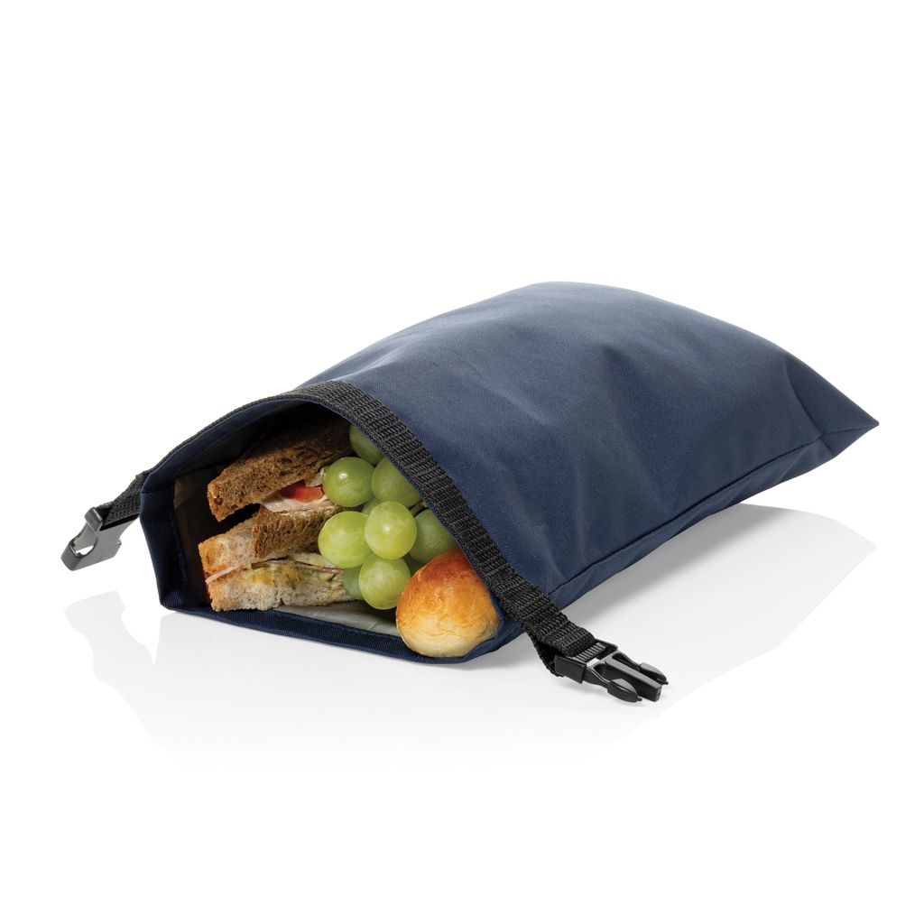 XDP422.55-25Snackstrap faltbarer Lunchbag aus AWARE™ rPET 30 x 20cm_ navy blau