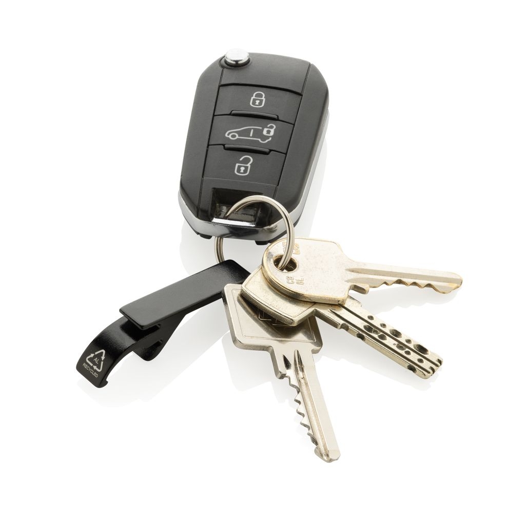 XDP191.72-01Flaschen- und Dosenoeffner aus RCS recyceltem Aluminium_ schwarz