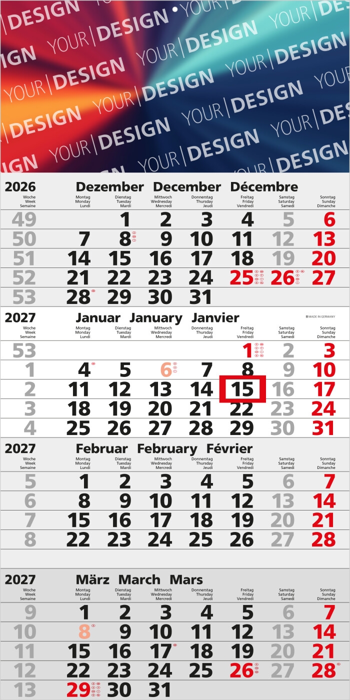 GE0030-HE4-Monatskalender Mega 4 Post