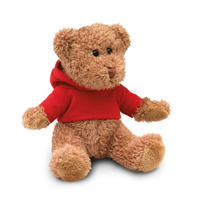MO7375-05Johnny Teddybaer mit Hoody_ rot