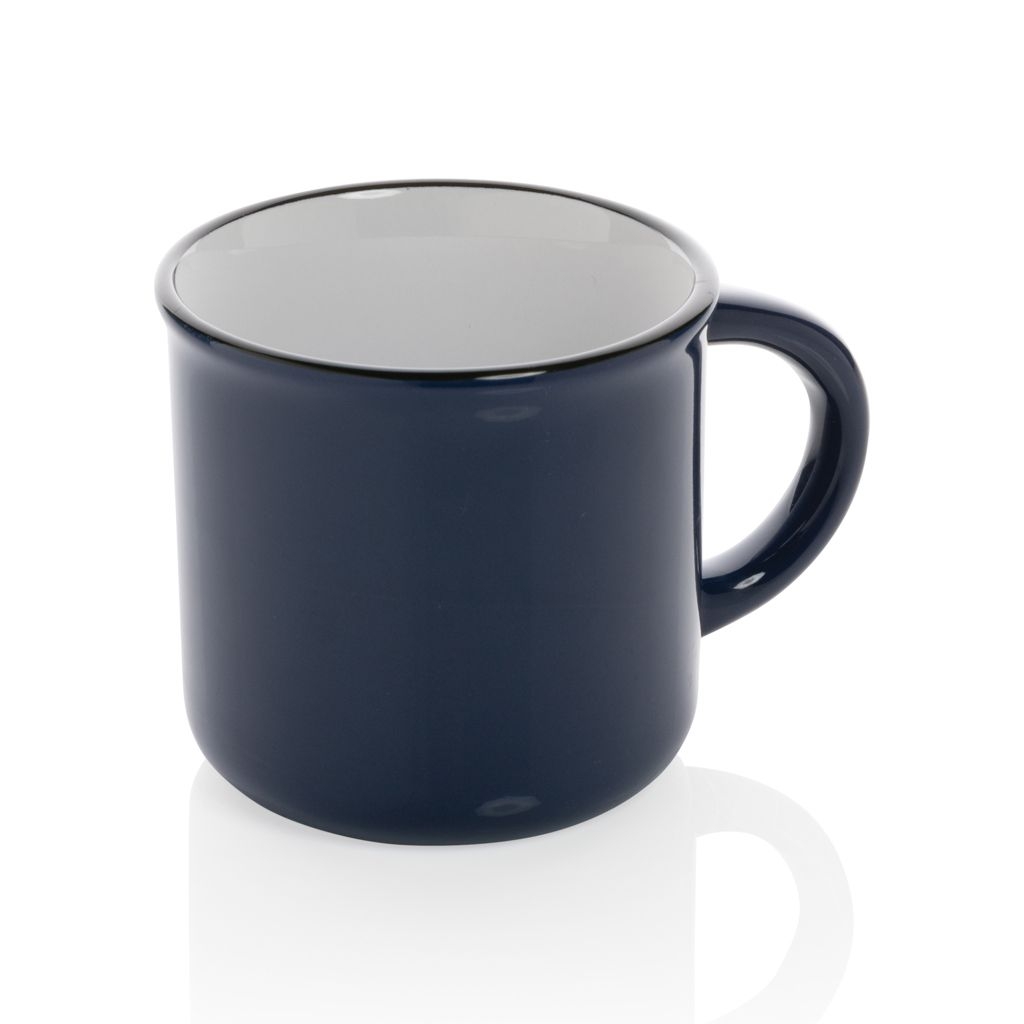 XDP434.03-5Vintage Keramiktasse_ 280ml_ navy blau