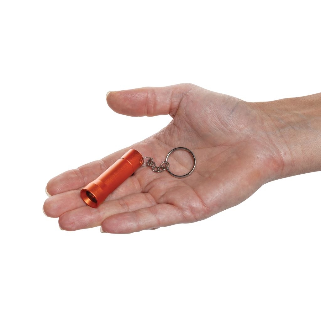 XDP514_04-08Flash Schluesselanhaenger-Taschenlampe aus RCS rec. Aluminium_ orange