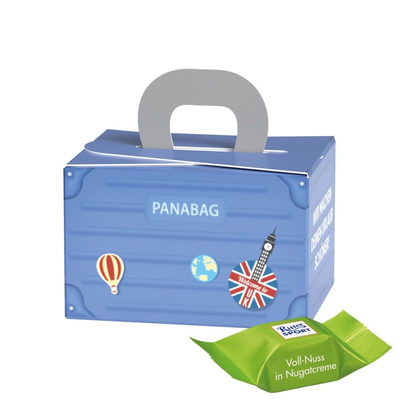 JG10242-3Geschenkbox Mini Koffer Ritter SPORT_ Ritter Sport Schokowuerfel_ Vollnuss Nougatcreme