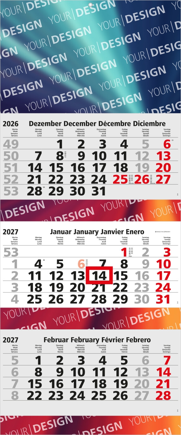 GE0055-HE3-Monatskalender Maxi 3 Post