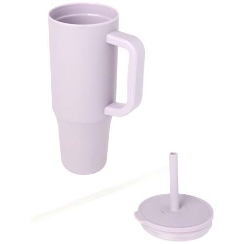 PF100867-3Brady 900 ml RCS-zertifizierter Isolierbecher mit Silikon Trinkhalm_ fliederfarben