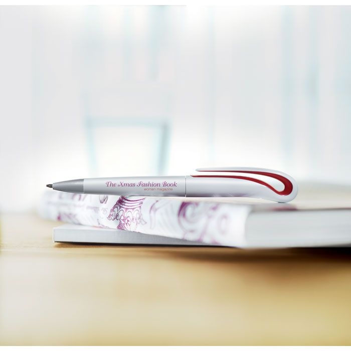 MO7793-05Whiteswan Kugelschreiber_ rot