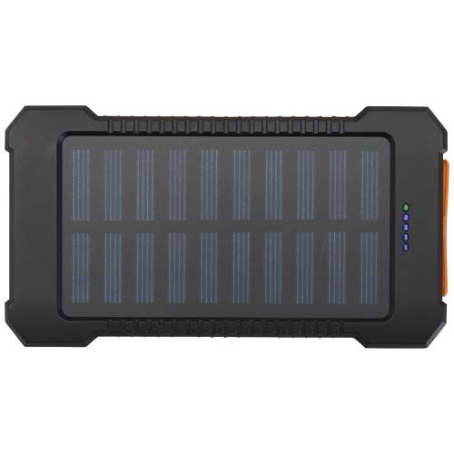 PF124471-1Altair 10 W 5000 mAh robuste Solar Powerbank aus recyceltem Kunststoff mit integrierter Taschenlampe
