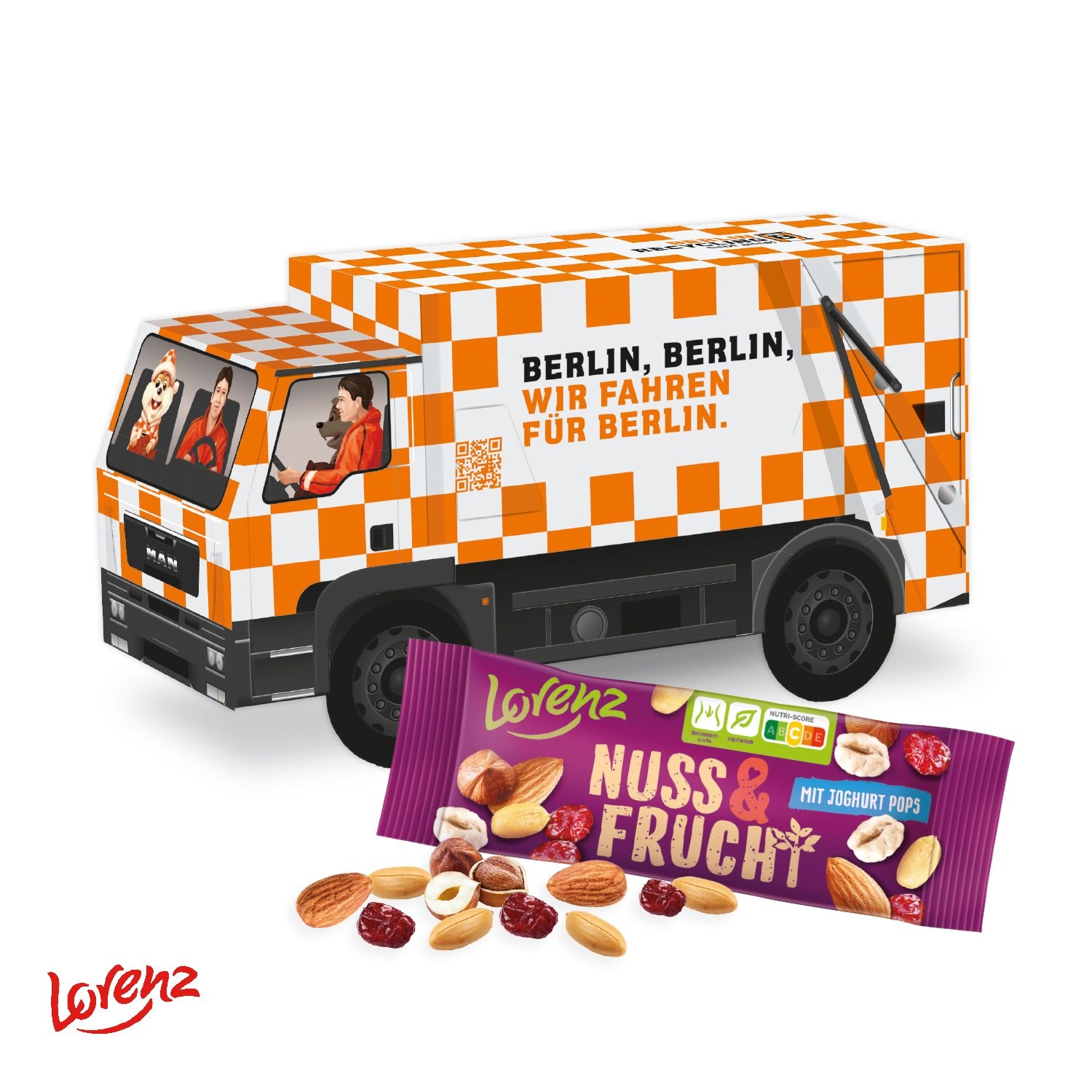 CD91681-013D Praesent LKW mit Lorenz Nuss _ Frucht_ Lorenz Nuss _ Frucht