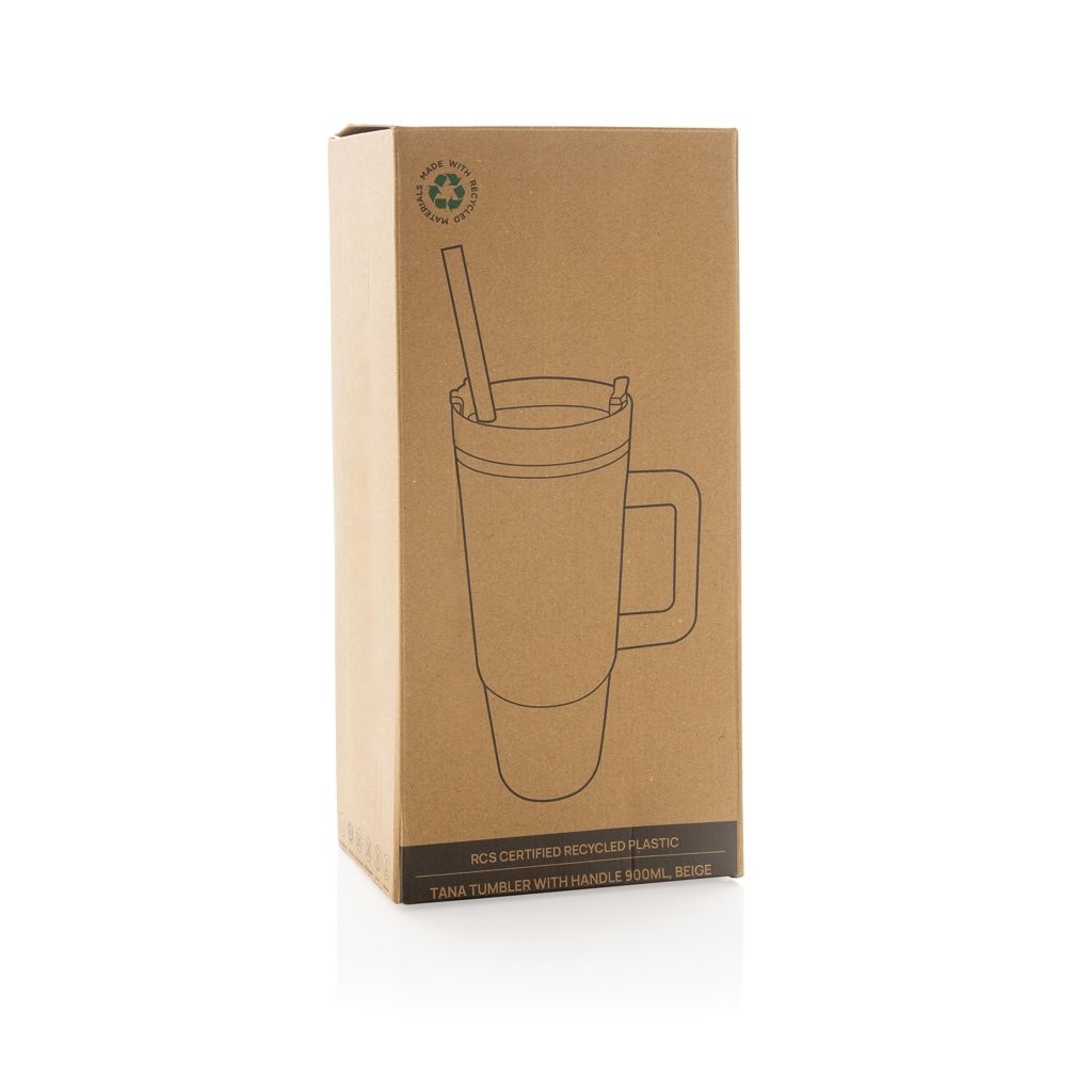 XDP437.10-19Tana Becher aus RCS recyceltem Kunststoff mit Griff 750ml_ beige