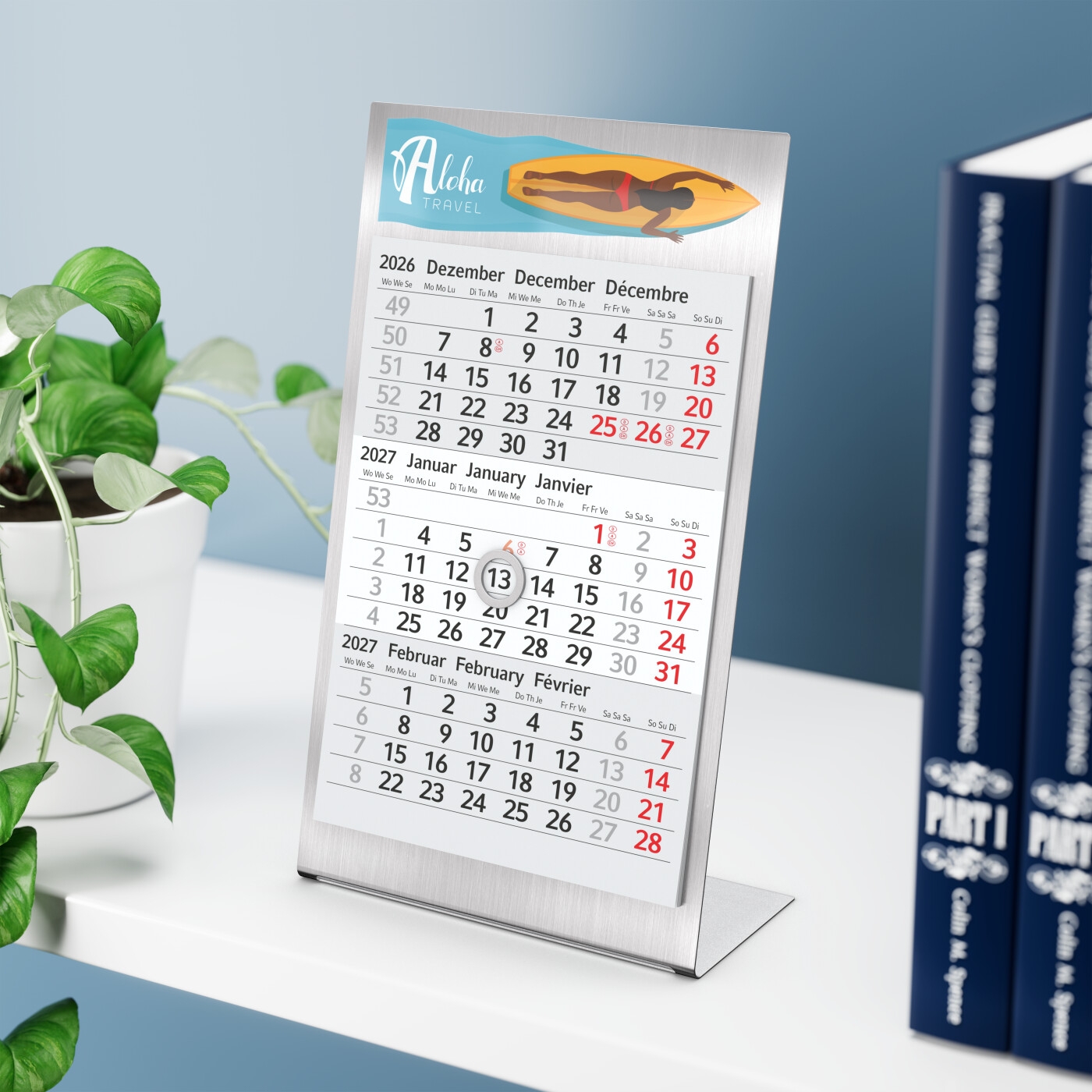 GE0014-SITischkalender Desktop 3 Steel