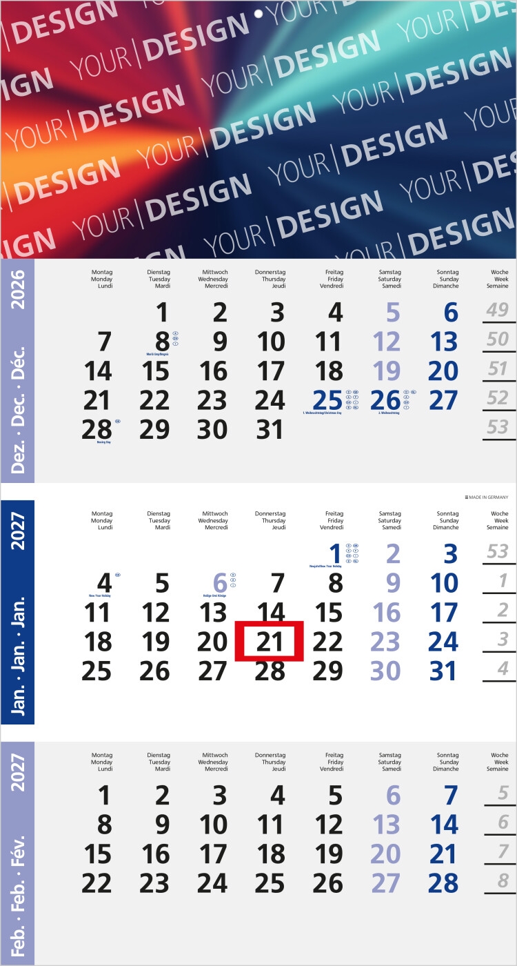 GE0032-BL3-Monatskalender Logic 3 Post