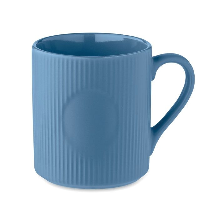 MO2397-04Ribmug Keramikbecher matt 340ml_ blau