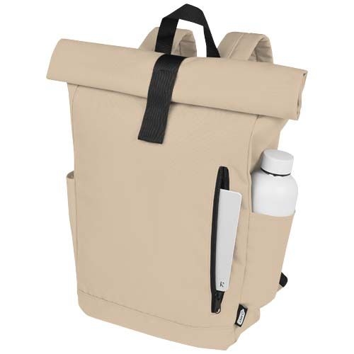 PF120659-7Byron 15_6_ GRS RPET Roll-Top Rucksack 18 L_ oatmeal