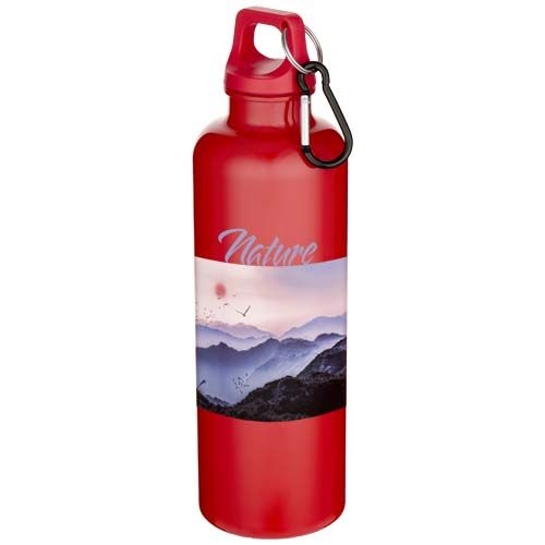 PF100878-2Oregon 750 ml einfarbige RS-zertifizierte Wasserflasche aus recyceltem Kunststoff mit Karabinerhaken