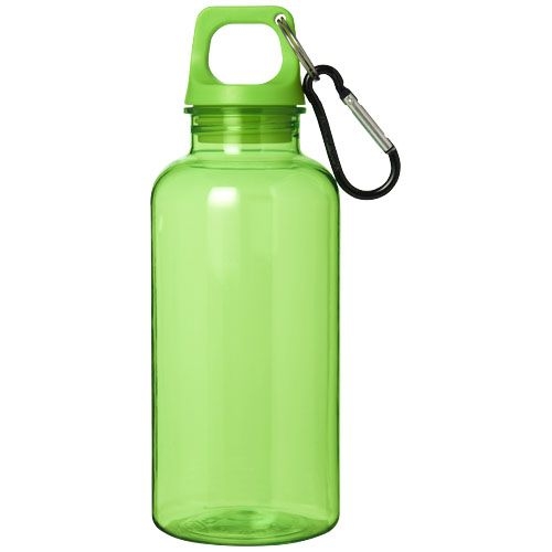 PF100778-5Oregon 400 ml RCS-zertifizierte Trinkflasche aus recyceltem Kunststoff mit Karabiner _ gruen