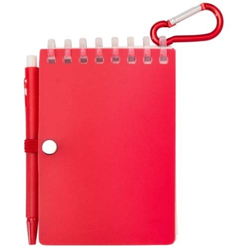 PF107051-1Lig Mini Recyceltes Outdoor-Softcover Notizbuch und Kugelschreiber Set _schwarze Mine_ rot