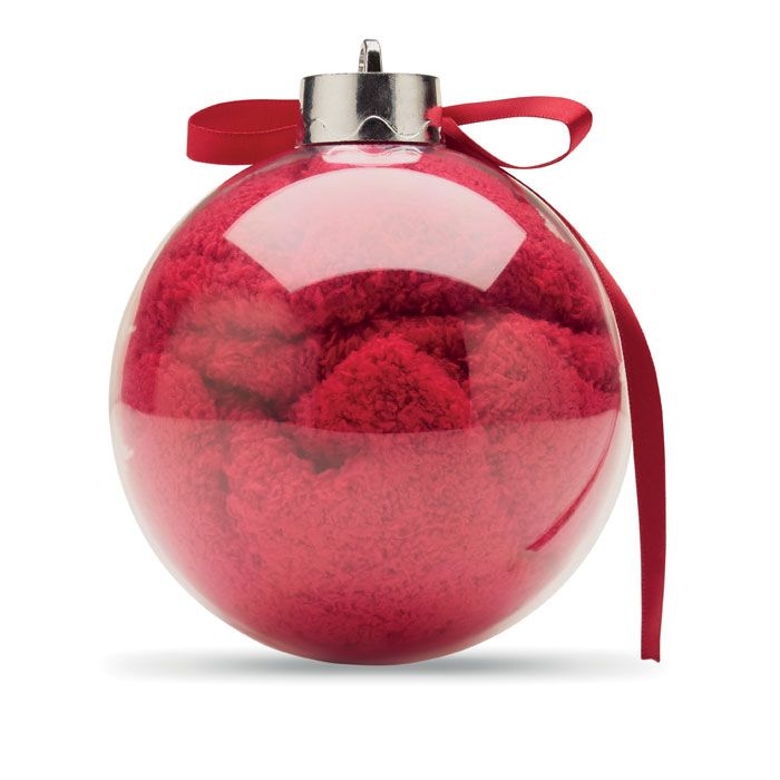CX1585-05Snug M Weihnachtsbaumkugel mit Socken_ rot
