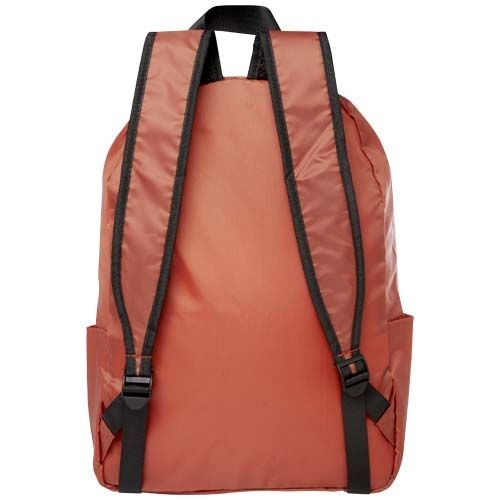 PF130090-3EcoFold faltbarer RPET Rucksack 15 L_ ziegelstein