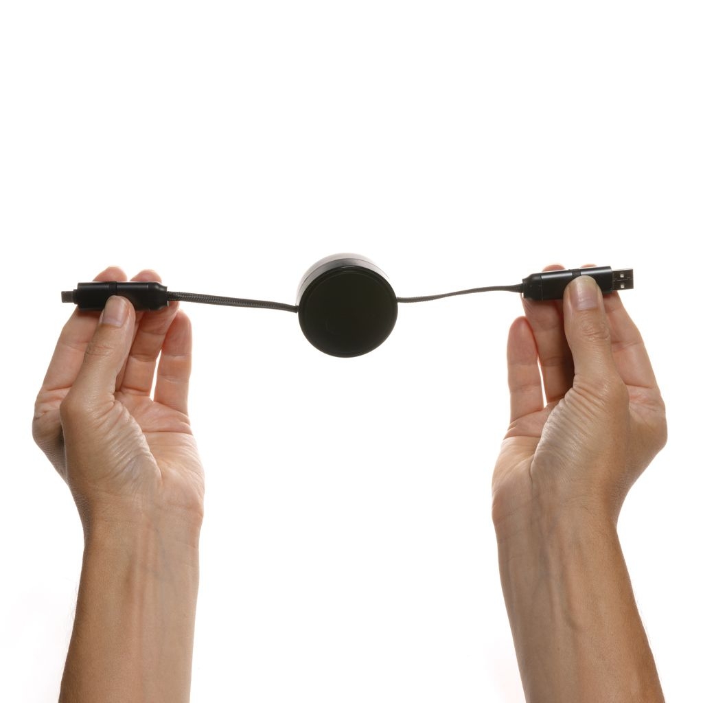 XDP302_75-2Terra aufrollbares 6-in-1 60W-Kabel aus RCS recyc. Aluminium_ grau