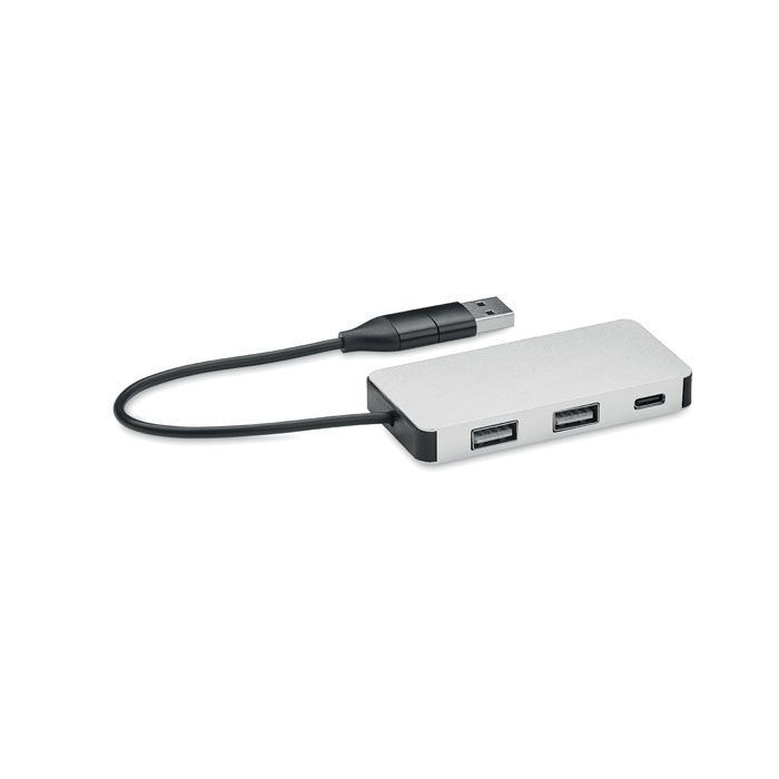 MO2142-14Hub-C 3 Port USB Hub_ silber