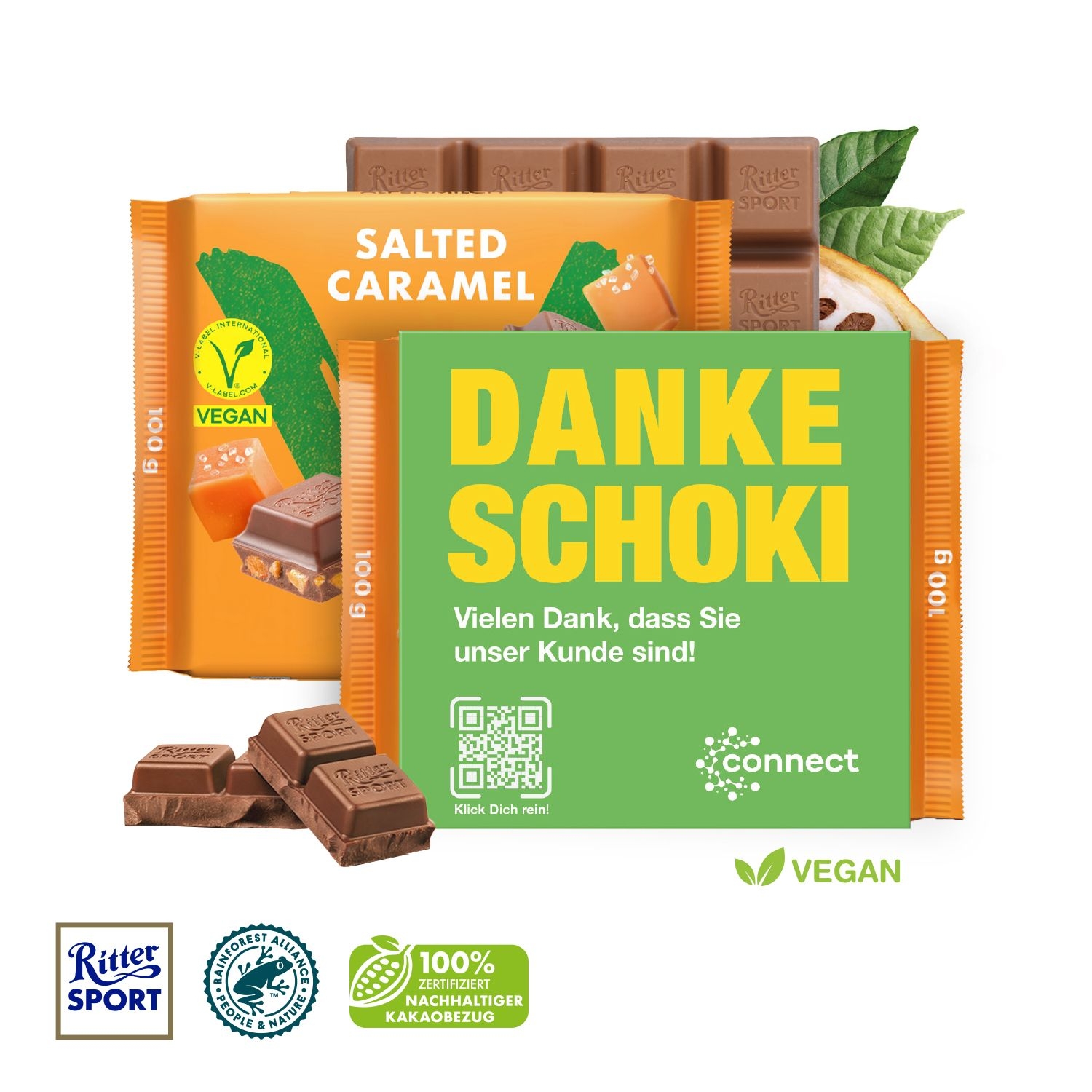 CD91743-01Ritter SPORT _Vegan_ mit Werbebanderole_ Ritter Sport 100g_ Salted Caramel