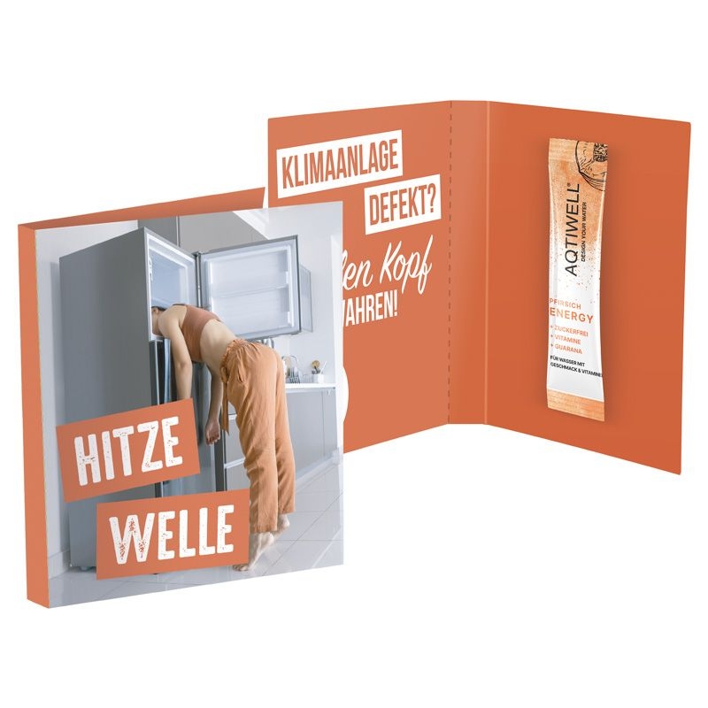 JG10172-1Werbekarte Midi_ Aqtiwell®_ Getraenkestick_ Pfirsich