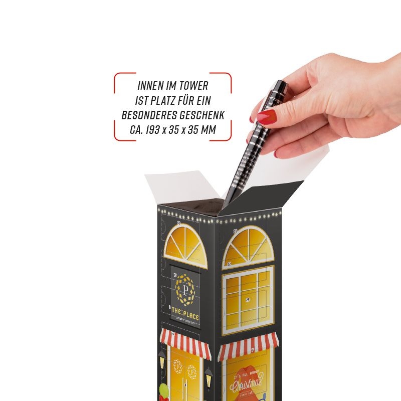 JG20031-1Mini Kugel Tower Adventskalender_ Lindor Mini Kugeln_ Motiv-Vorlage