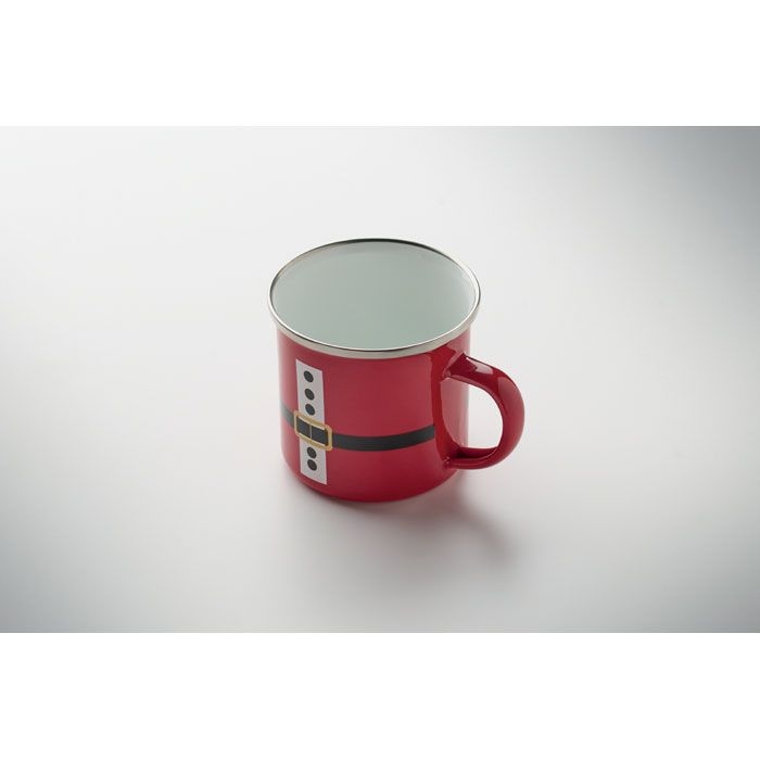 CX1596-05Santamel Emaille-Becher 300ml_ rot