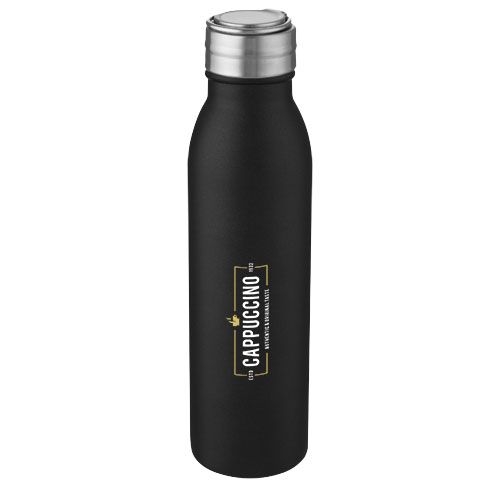 PF100678-4Harper 700 ml Sportflasche aus Edelstahl mit Metallschlaufe_ schwarz