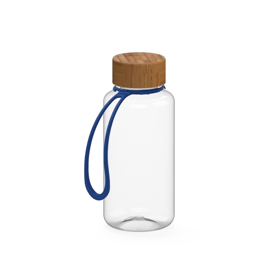 EL01251-2Trinkflasche _Natural_ 700 ml_ inkl. Strap_ transparent_ blau