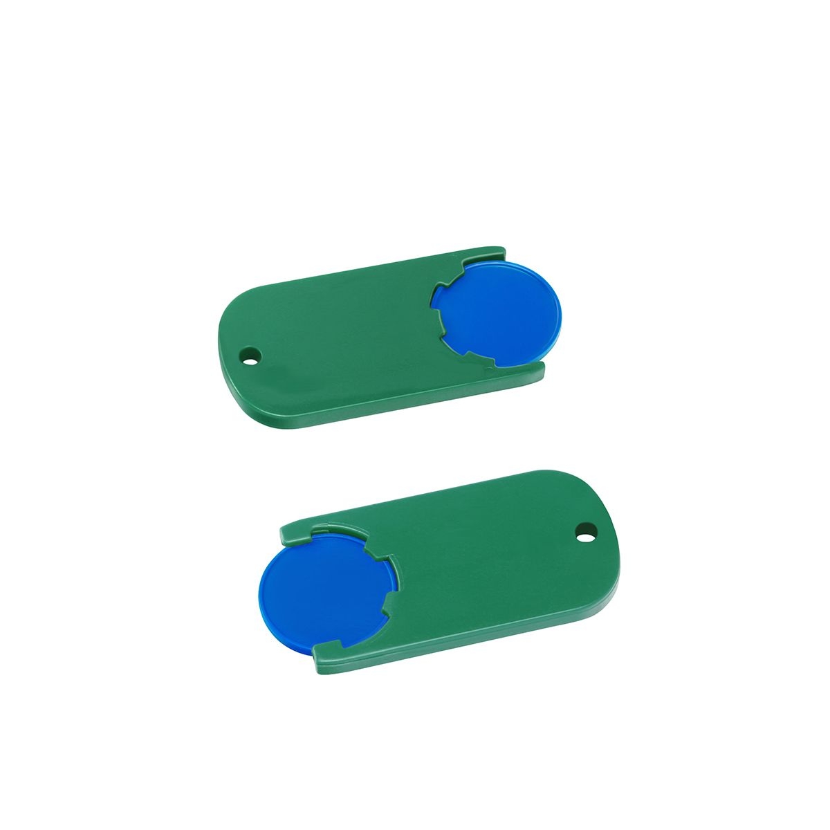 HE7439-3-2Chiphalter mit 1€-Chip _Alpha_ blau_ gruen