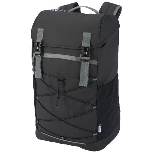 PF130044-1Aqua 15_6_ GRS recycelter wasserabweisender Laptop-Rucksack 23 L_ schwarz