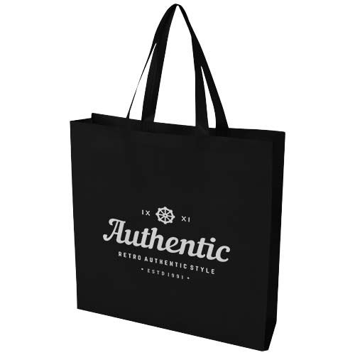 PF130106-6EcoSeal GRS-recycelte Nonwoven Tragetasche mit Zeitenfalten 12 L_ schwarz