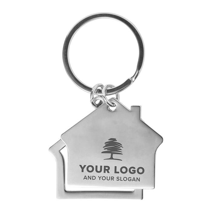 GI8742-32Schluesselanhaenger aus Zink-Aluminium in Hausform Amaro_ silber