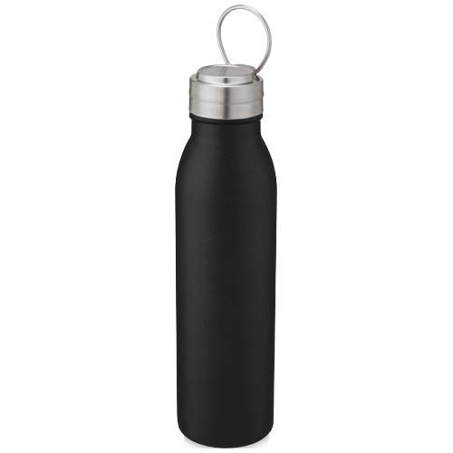 PF100678-4Harper 700 ml Sportflasche aus Edelstahl mit Metallschlaufe_ schwarz