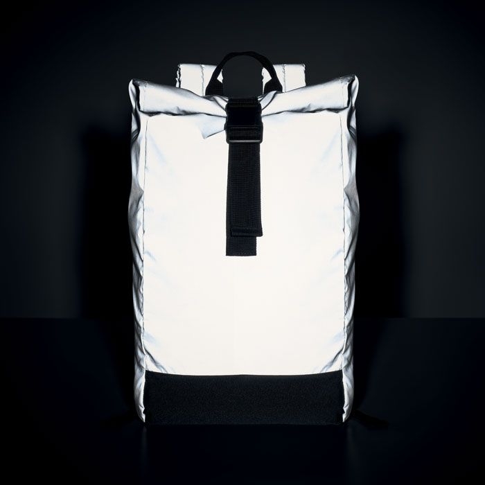 MO2056-16Bright Rollpack Reflektierender Rucksack_ mattsilber