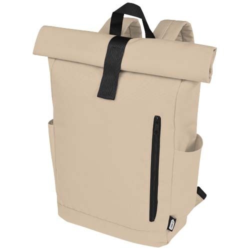 PF120659-7Byron 15_6_ GRS RPET Roll-Top Rucksack 18 L_ oatmeal
