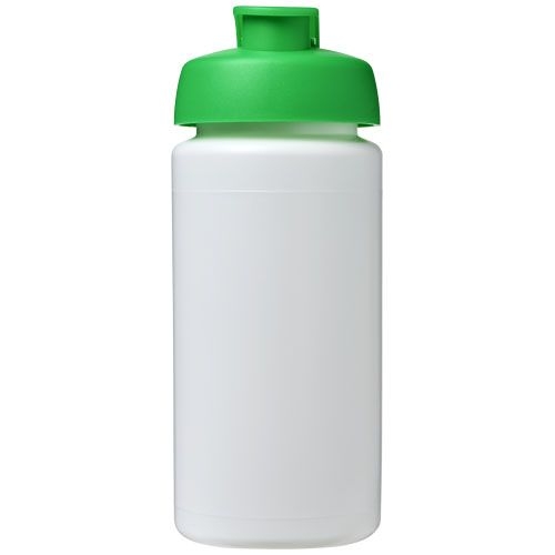 PF210072-7Baseline® Plus grip 500 ml Sportflasche mit Klappdeckel_ weiss_gruen