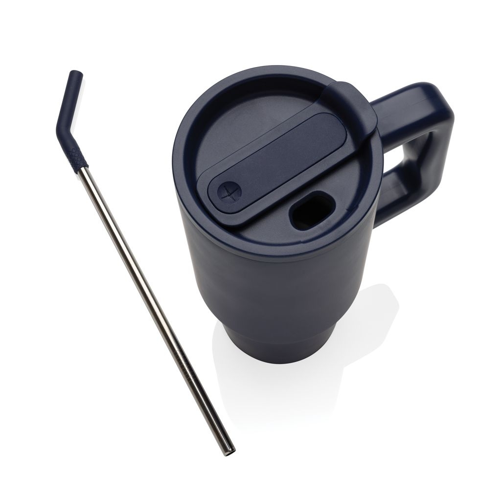 XDP437.30-25Embrace Deluxe Becher aus RCS recyceltem Edelstahl 900ml_ navy blau