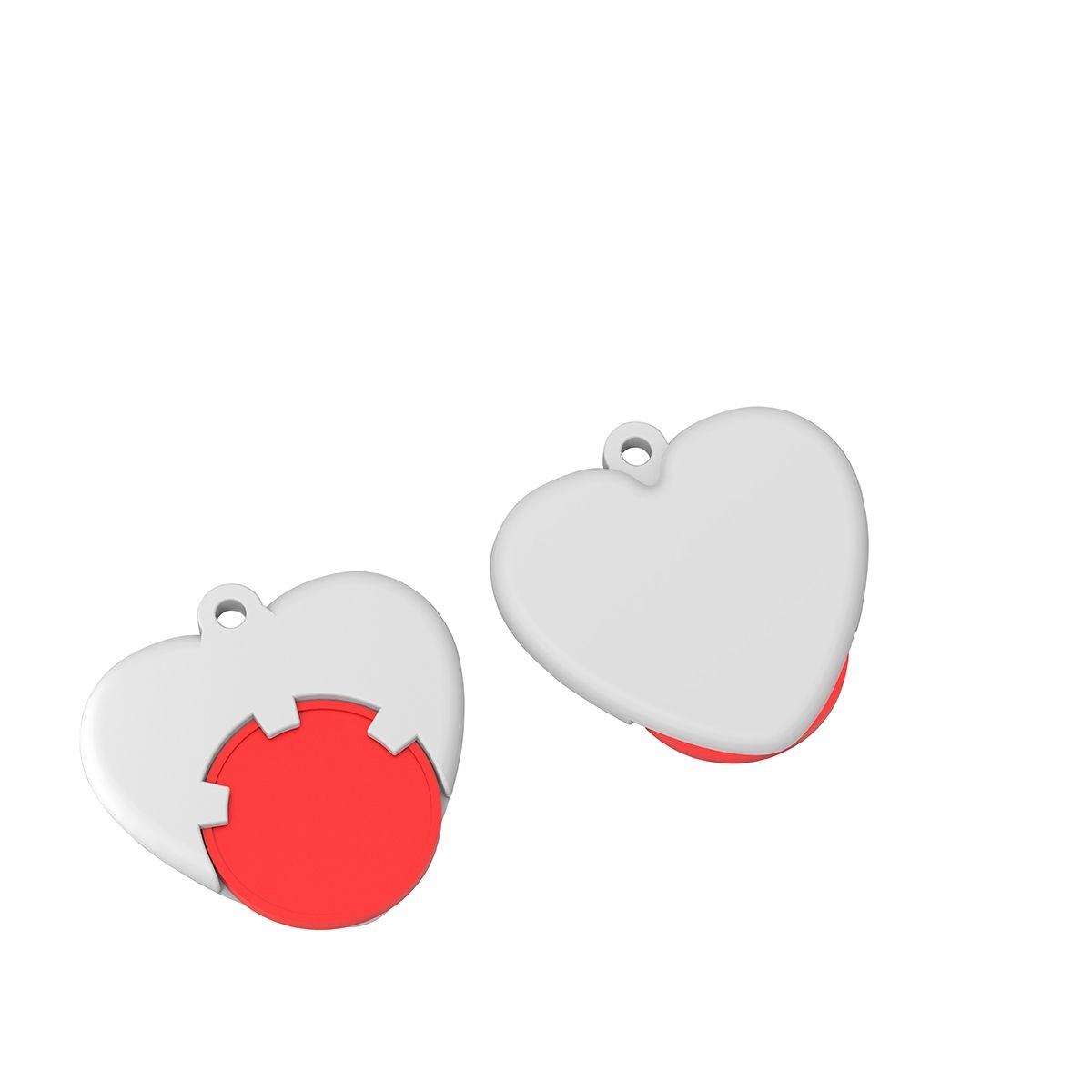 HE8652-1-0Chiphalter mit 1€-Chip _Herz_ rot_ weiss