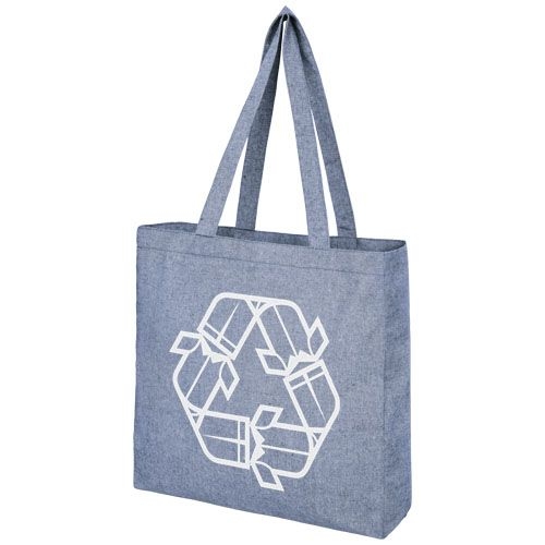 PF120537-3Pheebs 210 g_m² recycelte Tragetasche mit Seitenfalten 13L_ heather blau