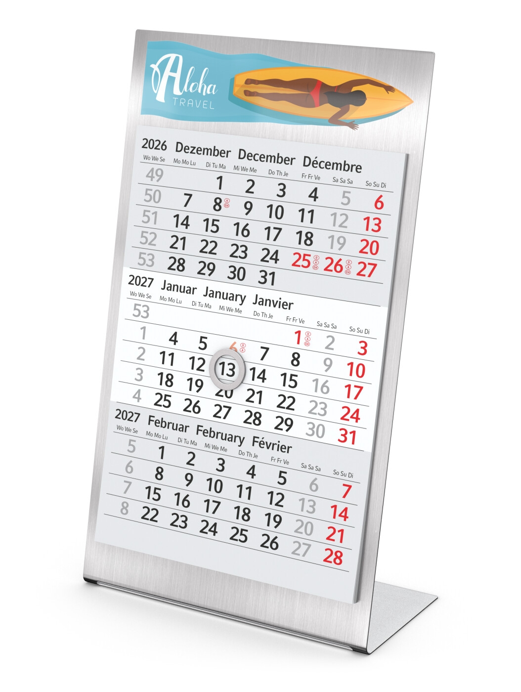 GE0014-SITischkalender Desktop 3 Steel