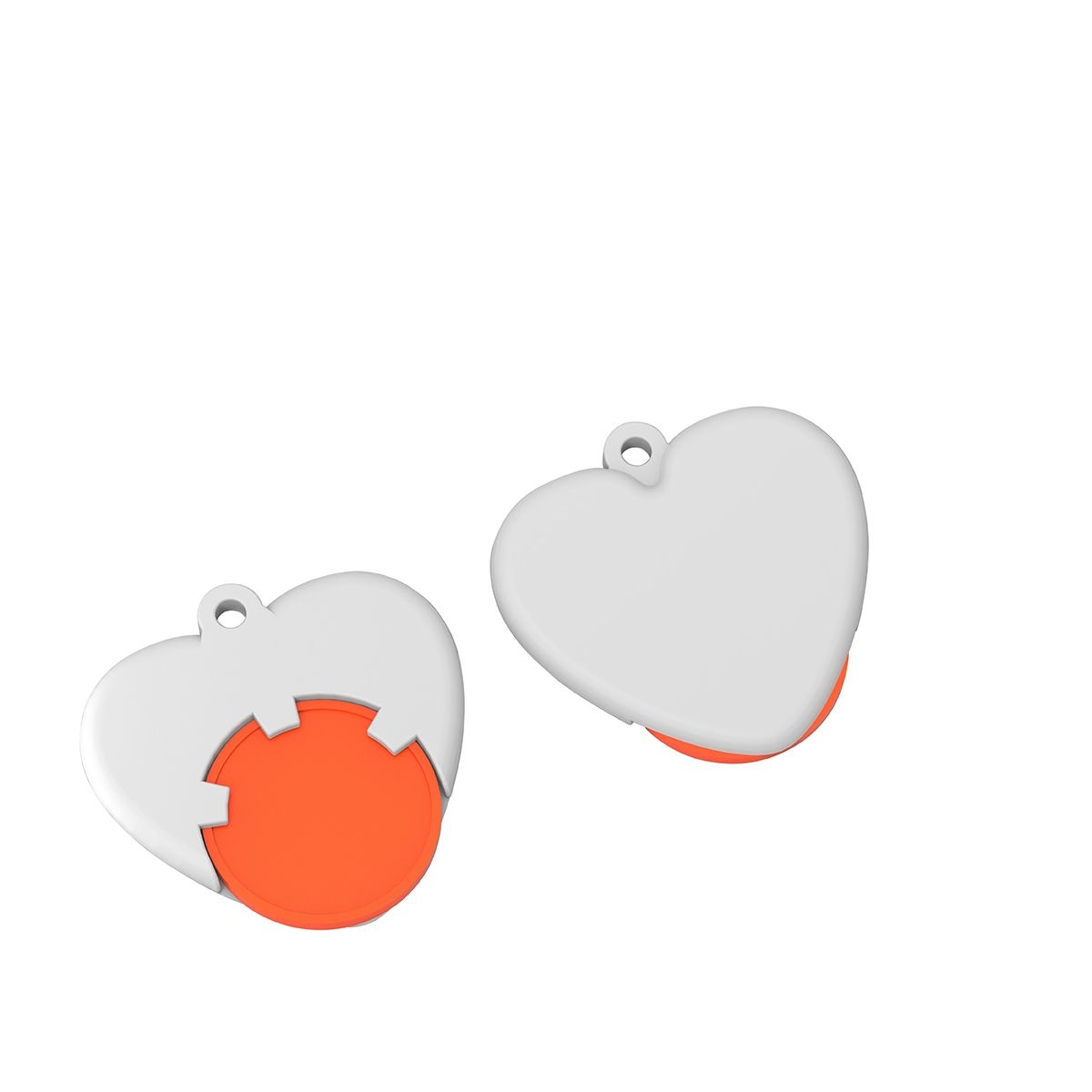 HE8652-5-0Chiphalter mit 1€-Chip _Herz_ orange_ weiss