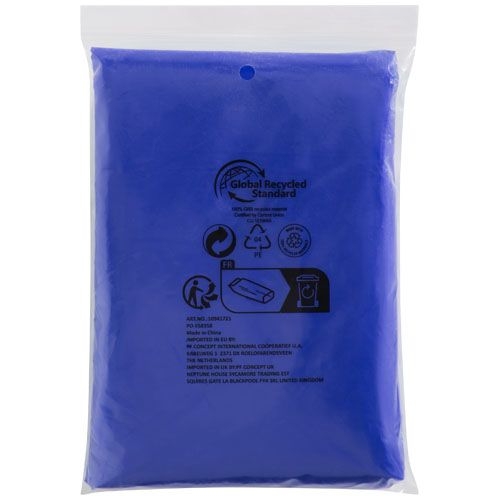 PF109417-4Mayan Regenponcho mit Aufbewahrungstasche aus recyceltem Kunststoff_ royalblau