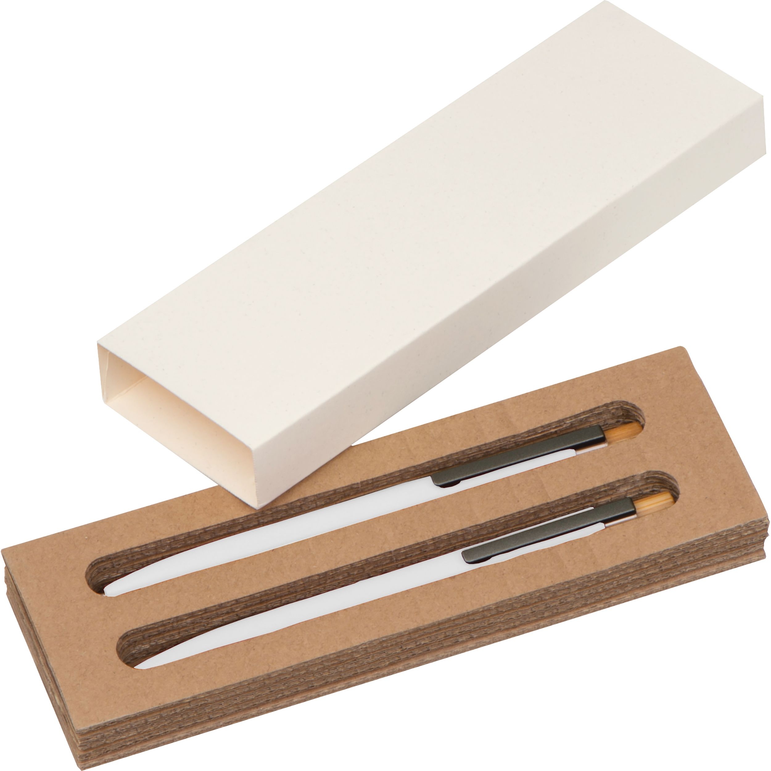 MA14426-06Schreibset aus recyceltem Aluminium SIEGFRIED_ weiss