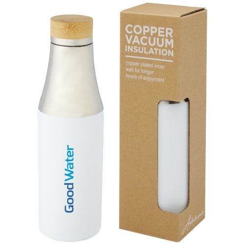 PF100667-1Hulan 540 ml Kupfer-Vakuum Isolierflasche mit Bambusdeckel_ weiss