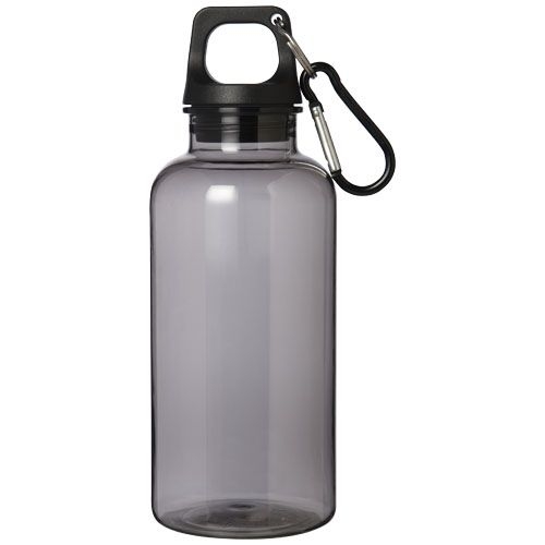 PF100778-6Oregon 400 ml RCS-zertifizierte Trinkflasche aus recyceltem Kunststoff mit Karabiner _ schwarz