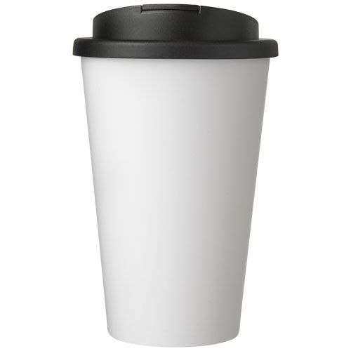 PF210695-1Americano® 350 ml Isolierbecher mit auslaufsicherem Schraubverschluss_ weiss_schwarz