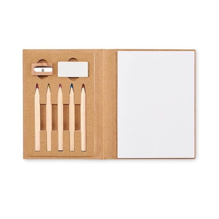 MO6769-13Kisan Malset mit 5 Buntstiften_ beige